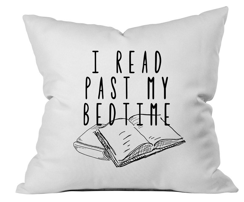 Oh, Susannah Read Past My Bedtime Book Lovers Gifts 18x18 Inch Throw Pillow Cover - Image 1